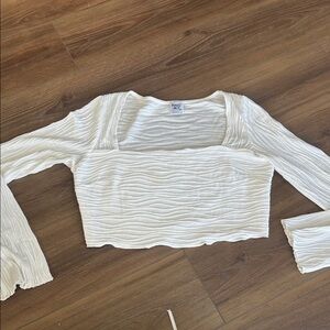 Princess Polly White Textured Crop Top